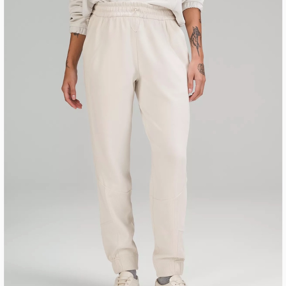 Brushed Softstreme Ribbed High-Rise Jogger nwt white‎ Opal 12